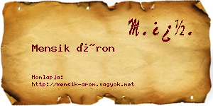 Mensik Áron névjegykártya